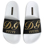 Dolce & Gabbana White Black Leather Sandals Beachwear Shoes