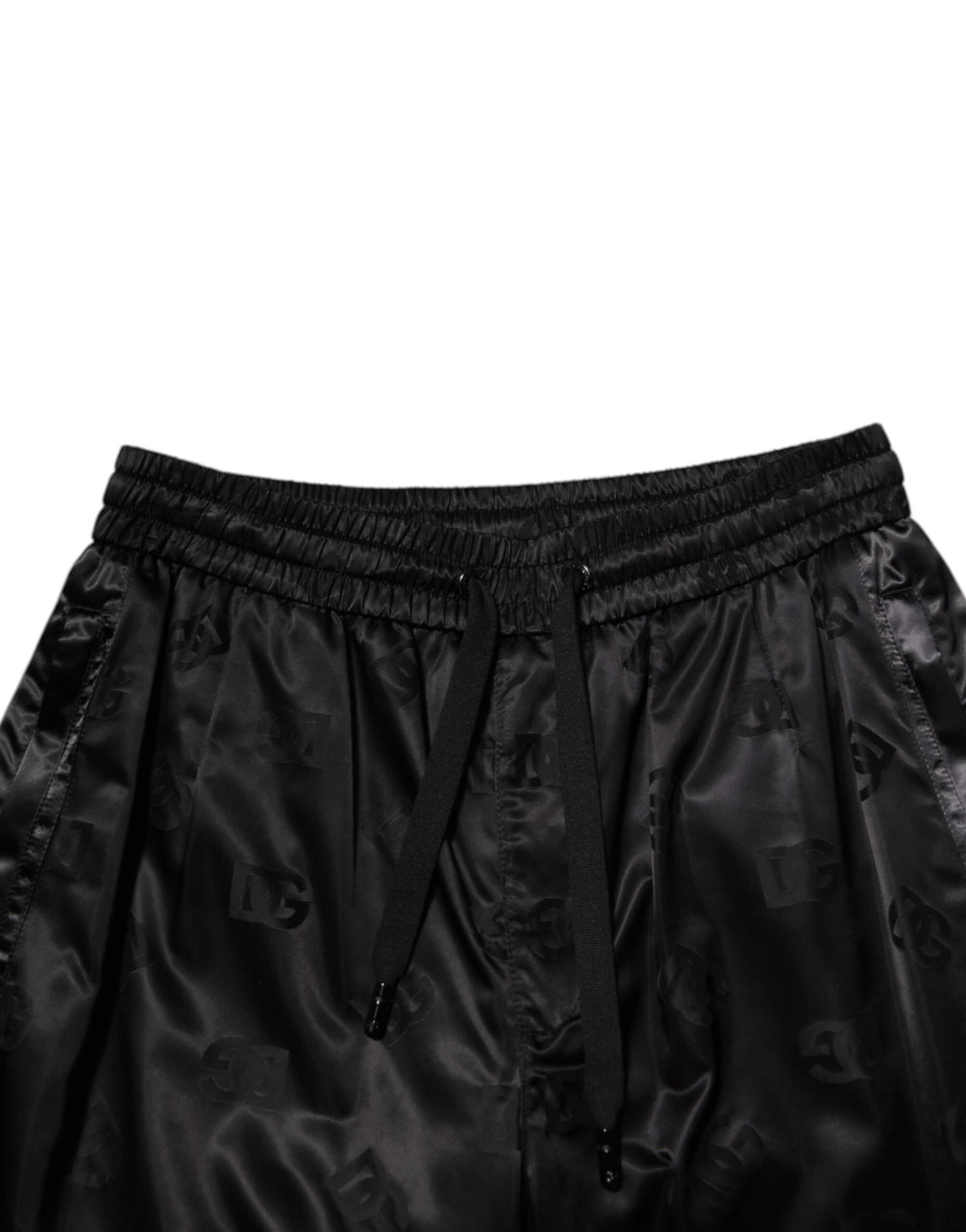 Dolce &amp; Gabbana Black Logo DG Print Men Jogger Sweatpants Pants