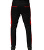 Dolce & Gabbana Red Stripe Cotton Logo Jogger Sweatpants Pants