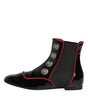 Dolce & Gabbana Black Jackie Buttoned Chelsea Boots Shoes