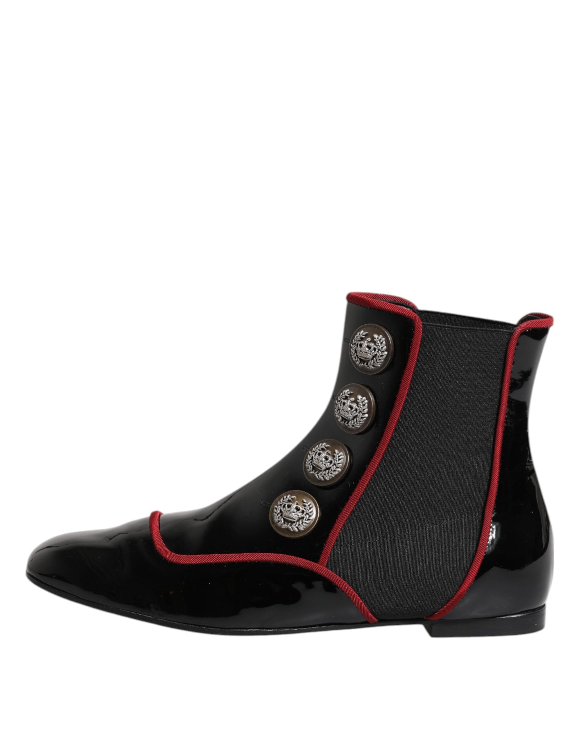 Dolce & Gabbana Black Jackie Buttoned Chelsea Boots Shoes