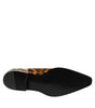 Dolce &amp; Gabbana Brown Leopard Calf Fur Ankle Boots Shoes
