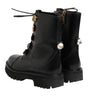 Bottes motardes mi-mollet en cuir noir Dolce & Gabbana