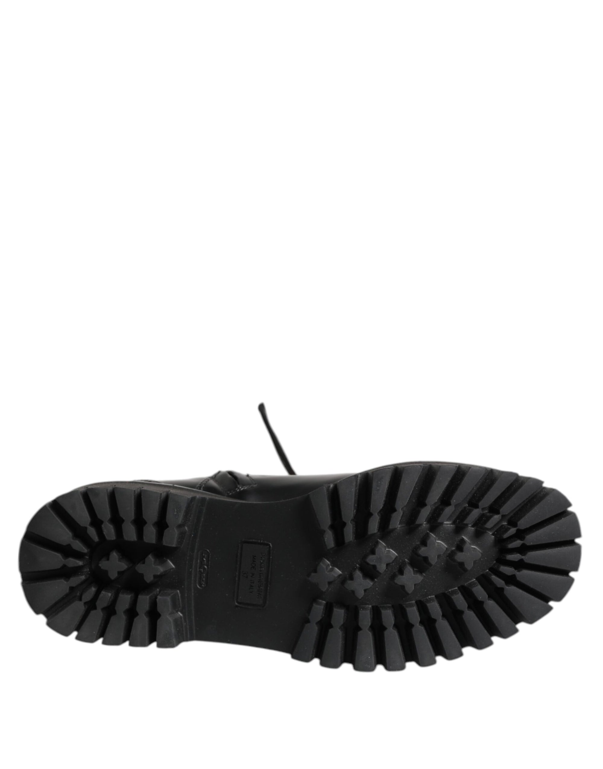 Bottes motardes mi-mollet en cuir noir Dolce & Gabbana