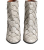 Dolce & Gabbana Off White Leather Heels Ankle Boots Shoes