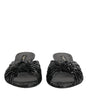 Sandales à talons en cuir noir Dolce &amp; Gabbana
