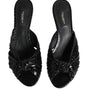 Sandales à talons en cuir noir Dolce &amp; Gabbana
