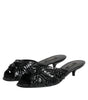 Sandales à talons en cuir noir Dolce &amp; Gabbana