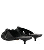 Sandales à talons en cuir noir Dolce &amp; Gabbana