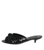 Sandales à talons en cuir noir Dolce &amp; Gabbana