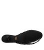 Dolce & Gabbana Black Leather Heels Slides Sandals Shoes
