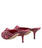 Dolce & Gabbana Pink Leather Heels Slides Sandals Shoes