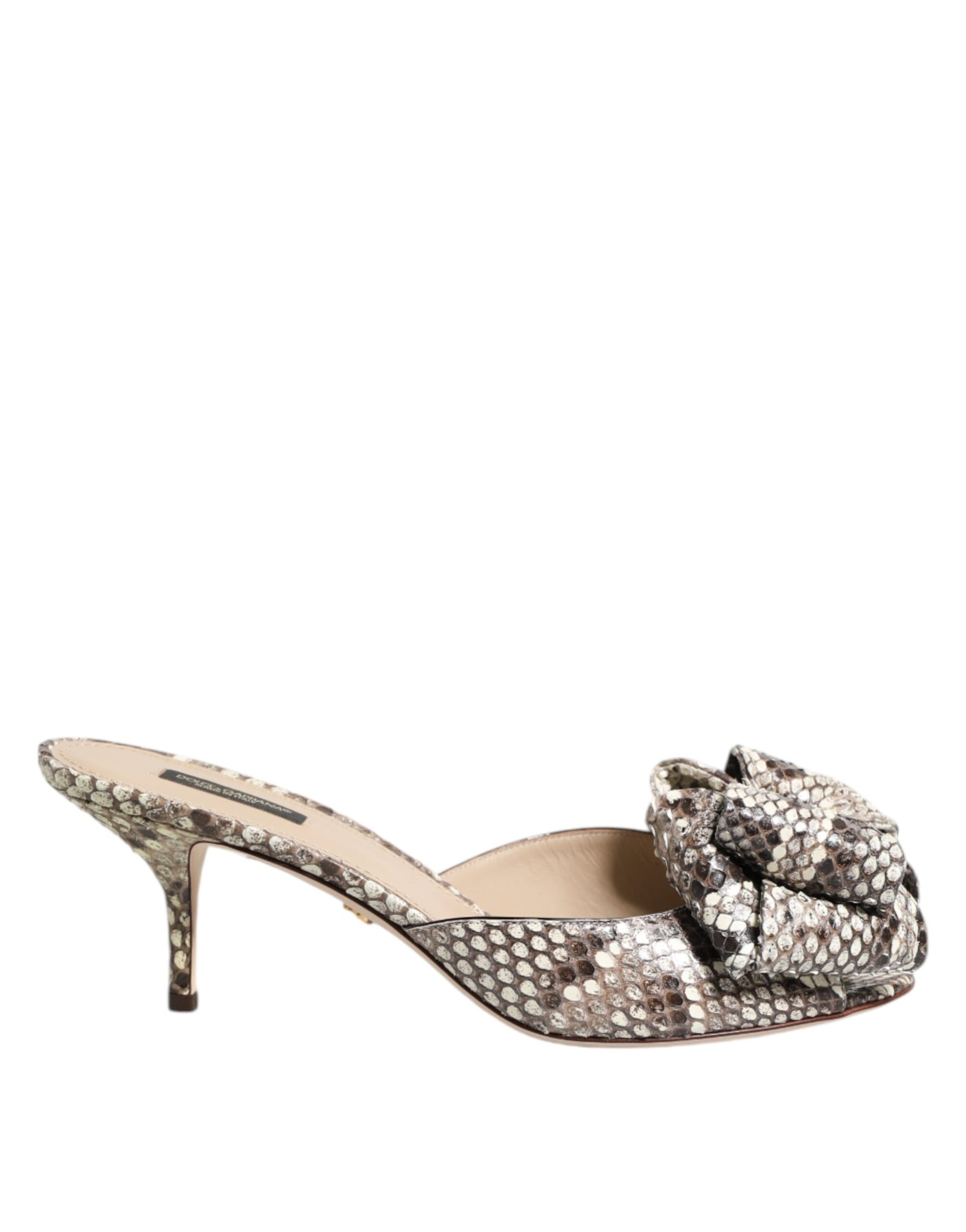 Dolce &amp; Gabbana Mules à bout ouvert en cuir multicolore Keira Bow