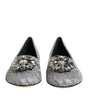 Chaussures plates en dentelle et cristaux Dolce & Gabbana Taormina grises