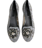 Chaussures plates en dentelle et cristaux Dolce & Gabbana Taormina grises