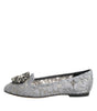Chaussures plates en dentelle et cristaux Dolce & Gabbana Taormina grises