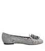 Chaussures plates en dentelle et cristaux Dolce & Gabbana Taormina grises