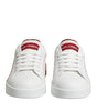 Dolce & Gabbana White Red Leather Portofino Sneaker Shoes