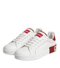Dolce & Gabbana White Red Leather Portofino Sneaker Shoes