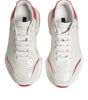 Dolce &amp; Gabbana White Pink Daymaster Low Top Sneakers Shoes
