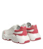 Dolce &amp; Gabbana White Pink Daymaster Low Top Sneakers Shoes