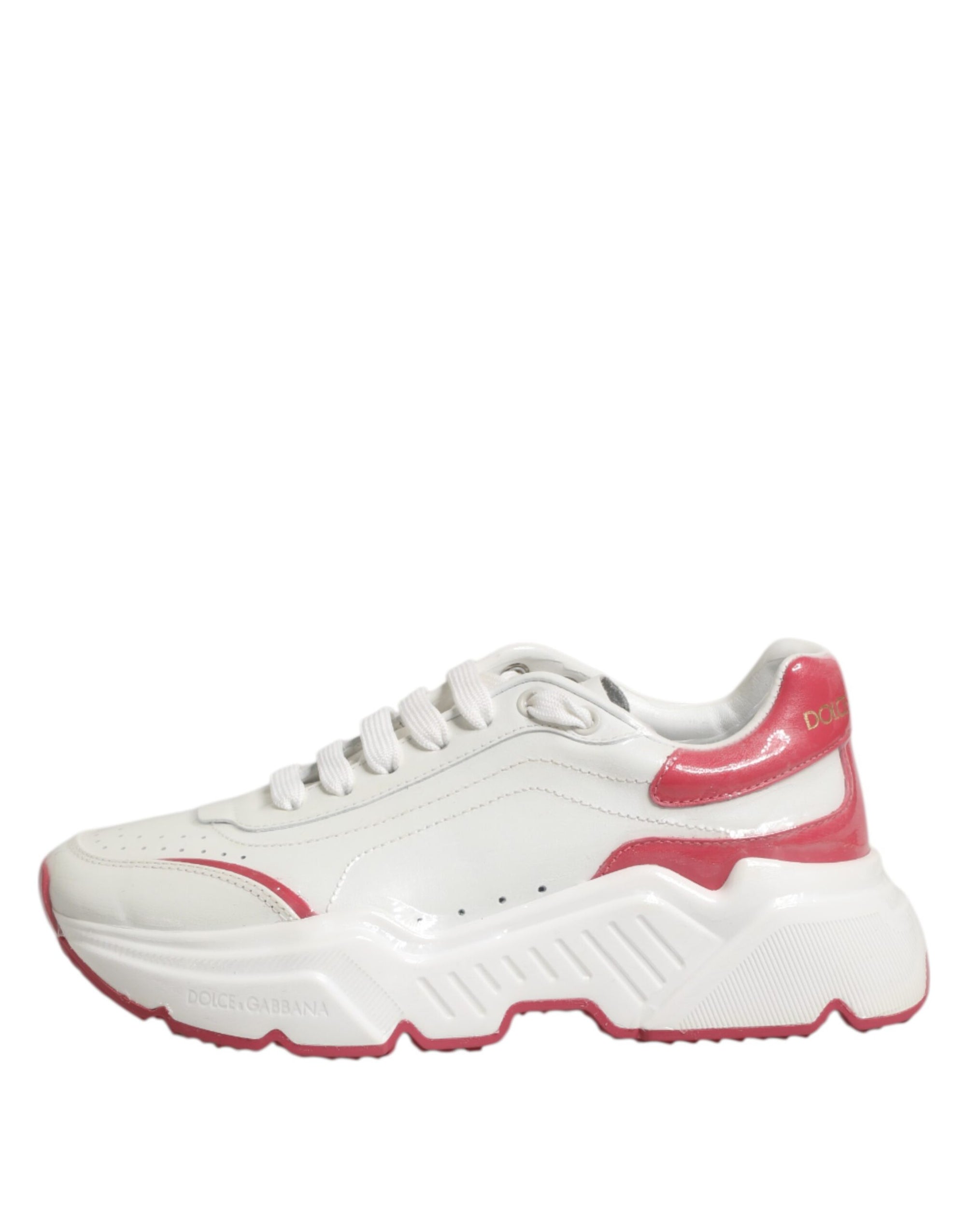 Dolce &amp; Gabbana White Pink Daymaster Low Top Sneakers Shoes