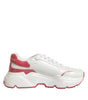Dolce &amp; Gabbana White Pink Daymaster Low Top Sneakers Shoes