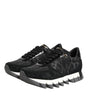 Dolce & Gabbana Black Gray Leopard Low Top Sneakers Shoes