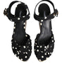 Dolce & Gabbana Multicolor Fish Polka Dot Wedge Sandals Shoes