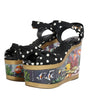 Dolce & Gabbana Multicolor Fish Polka Dot Wedge Sandals Shoes