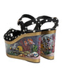 Dolce & Gabbana Multicolor Fish Polka Dot Wedge Sandals Shoes