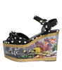 Dolce & Gabbana Multicolor Fish Polka Dot Wedge Sandals Shoes