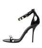 Dolce & Gabbana Black KEIRA Pearl Embellished Sandals Shoes