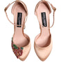 Dolce & Gabbana Pink Block Heels Ankle Strap Sandals Shoes