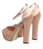 Dolce & Gabbana Pink Block Heels Ankle Strap Sandals Shoes