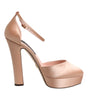 Dolce & Gabbana Pink Block Heels Ankle Strap Sandals Shoes