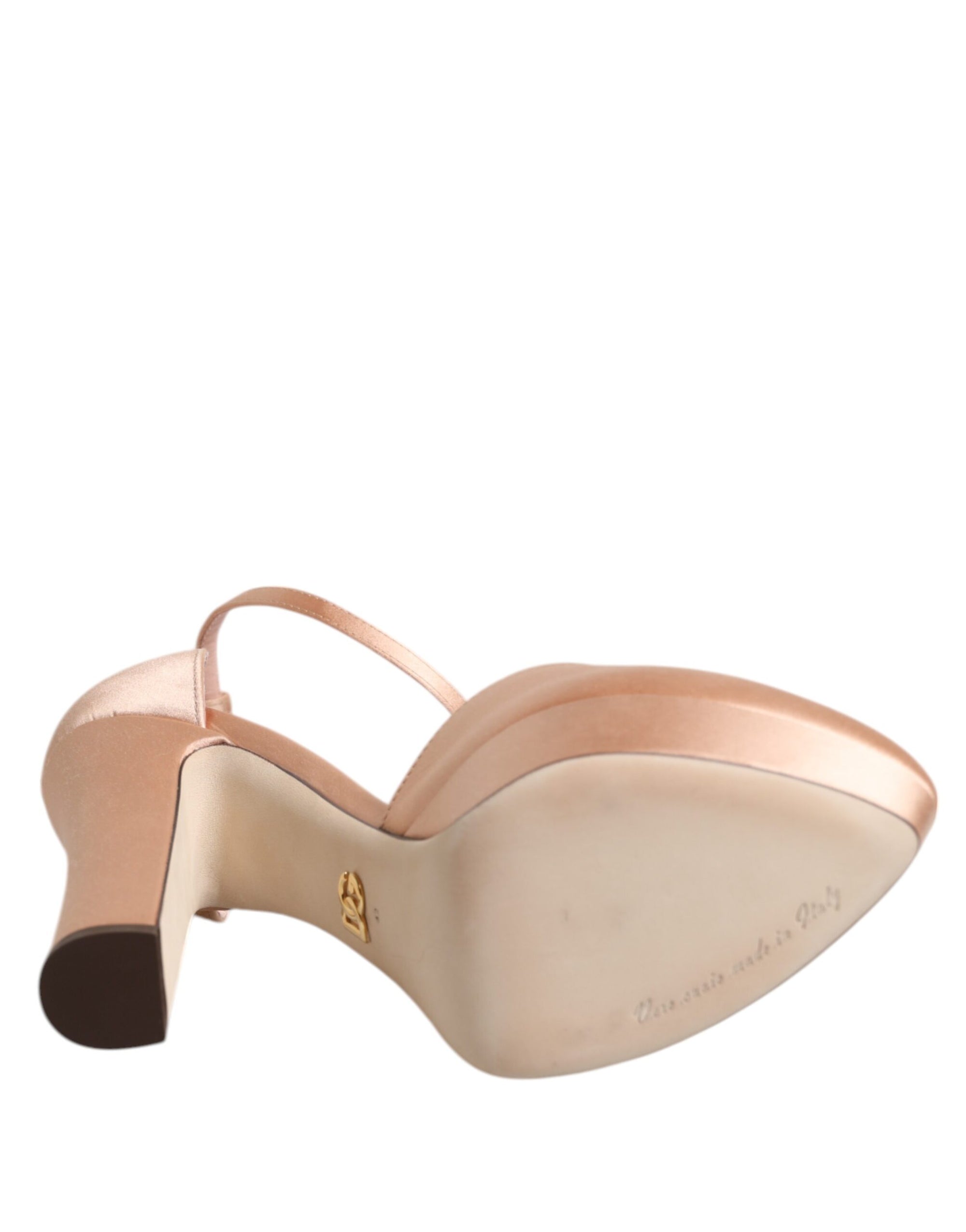 Dolce & Gabbana Pink Block Heels Ankle Strap Sandals Shoes