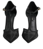 Chaussures à talons aiguilles et brides en T en maille noire Dolce & Gabbana