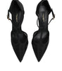 Chaussures à talons aiguilles et brides en T en maille noire Dolce & Gabbana