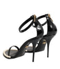 Dolce & Gabbana Black KEIRA Pearl Embellished Sandals Shoes