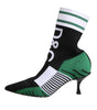 Dolce & Gabbana Green Stretch Sock Style Ankle Boots Shoes