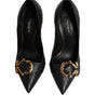 Dolce & Gabbana Black Devotion Leather Heels Pumps Shoes