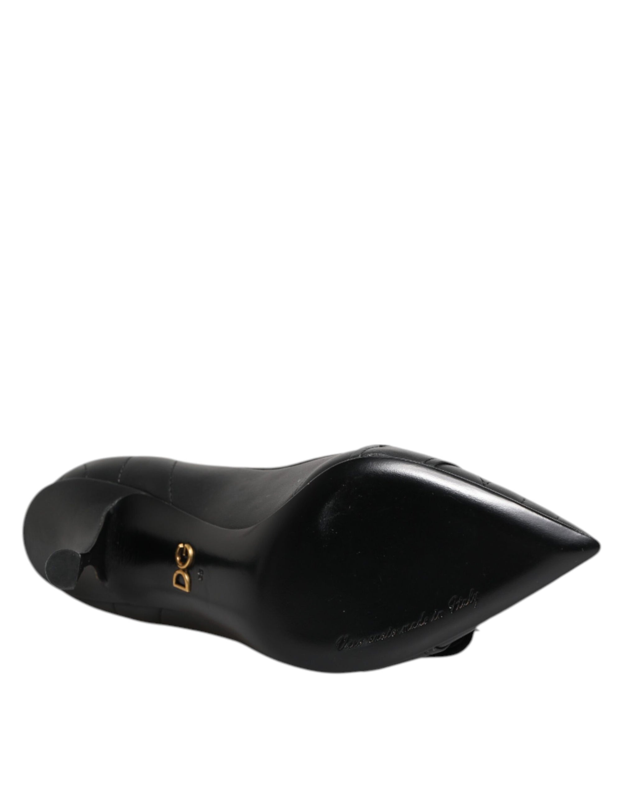 Dolce & Gabbana Black Devotion Leather Heels Pumps Shoes