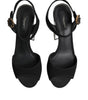 Dolce & Gabbana Black Crystal Ankle Strap Keira Sandal Shoes