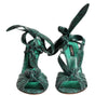Sandales à talons en cuir python vert Dolce & Gabbana