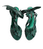 Sandales à talons en cuir python vert Dolce & Gabbana