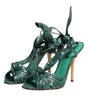 Sandales à talons en cuir python vert Dolce & Gabbana