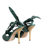 Sandales à talons en cuir python vert Dolce & Gabbana