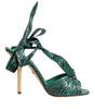Sandales à talons en cuir python vert Dolce & Gabbana