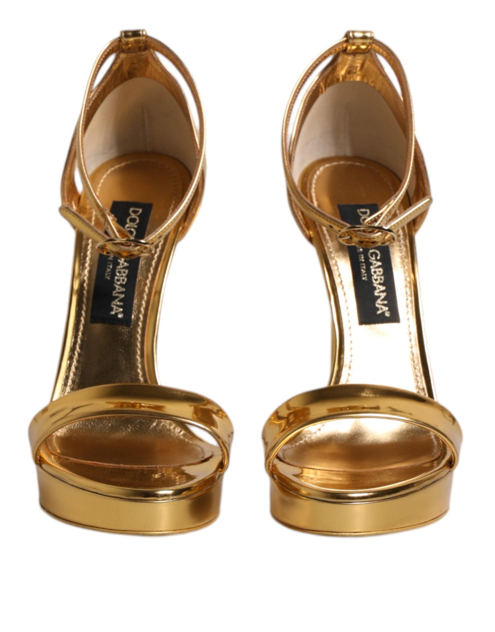 Sandales à plateforme en cuir doré Dolce &amp; Gabbana Keira